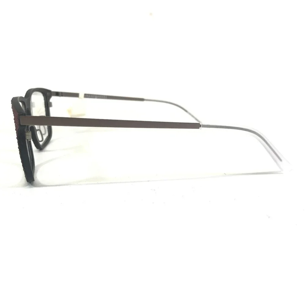 Jhane Barnes Eyeglasses Frames Adjugate BC Gray Burgundy Red Square 53-18-140 - Picture 5 of 11